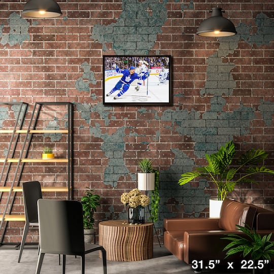 Auston Matthews Toronto Maple Leafs Framed 20" x 29" Celebration Canvas 31.5" x 22.5"